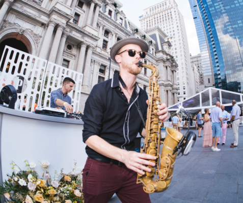 BVTLive! Saxophonist for Philadelphia Weddings, Nils Mossblad performing at Philadelphia Magazine Event