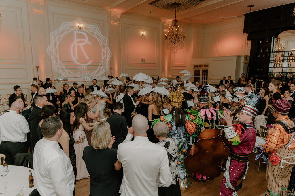 Mummers for weddings in philadelphia at the cescaphe ballroom by toni marie photo