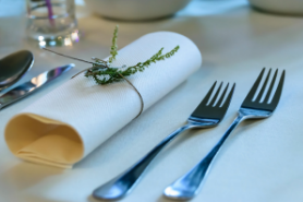 forks and menus prepping for your big day
